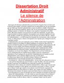 Dissertation droit administratif : le silence de l'administration