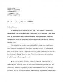 Lettre De Motivation Stage Bts Sp3s Protection Sociale  Samuel Cooke