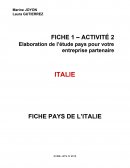 Fiche Pays ITALIE