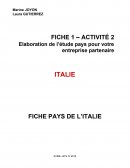 Fiche Pays ITALIE