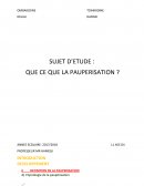 Fiche de lecture sur la paupérisation