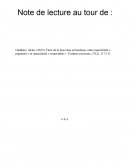 Note de lecture: Oualhaci, Akim. (2015). Faire de la boxe thai en banlieue: entre masculinité « populaire » et masculinité « respectable ». Terrains et travaux, 27(2), 117-131.