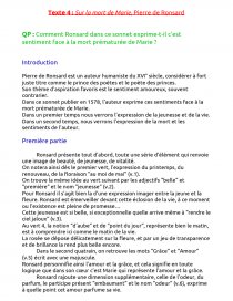 Sur La Mort De Marie Pierre De Ronsard Commentaire De Texte Nelyg