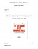 Emmanuel TODD Le destin des immigrés