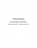 Fiche de lecture Corps Fragiles