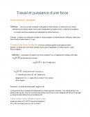 Travail et puissance d’une force