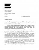 Lettre de motivation de demande de stage