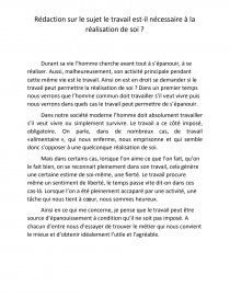 Le Travail Est Il Nécessaire à La Réalisation De Soi - 