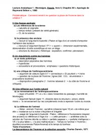 Explication De Texte Montaigne Apologie De Raimond Sebond  Exemple de