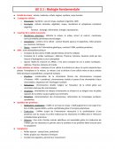 UE 2.1 Fiche de révision Biologie Fondamentale S1