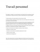 Tourisme, travail personnel