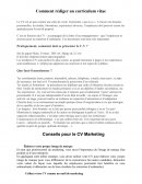 Comment rédiger un curriculum vitae dans le secteur marketing