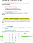 Cours la stratégie de prix