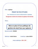 Rapport de stage logistique portuaire