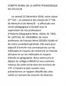 COMPTE RENDU DE LA SORTIE PEDAGOGIQUE DU 22\12\18