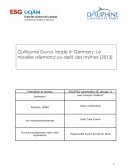 Analyse du livre Made in germany de Guillaume Duval