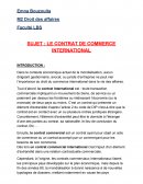 LE CONTRAT DE COMMERCE INTERNATIONAL