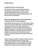 Immigration policy in the USA today