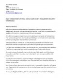 Lettre de motivation, candidature pour un stage dans le cadre du BTS management des unités commerciales