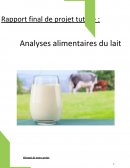 Analyse alimentaire du lait