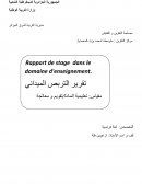 Rapport de stage pratique dans le domaine d’enseignement