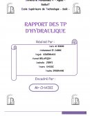 Rapport des TP d’hydraulique