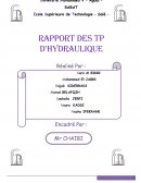 Rapport des TP d’hydraulique