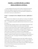 La force obligatoire du contrat