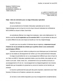 Lettre De Motivation Stage Lettre Type Emmathe