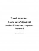 L'objectivité des croyances morales, exemple de travail personnel