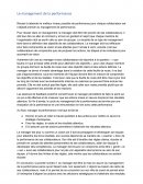 Le management de la performance