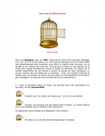 Une Cage De Betes Feroces Commentaire De Texte Bacfrancais2003