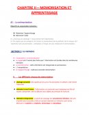 Mémorisation et apprentissage