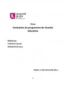 Evaluation du programme de réussite éducative