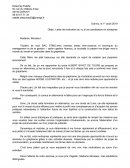 Lettre de motivation au vu d’une candidature en entreprise