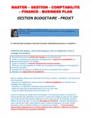 MASTER – GESTION - COMPTABILITE – FINANCE - BUSINESS PLAN - GESTION BUDGETAIRE - PROJET