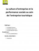 La culture d’entreprise et la performance sociale au sein de l’entreprise touristique