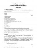 Consignes Générales pour la rédaction du rapport