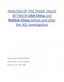 TRADE VALUE BETWEEN CHINA RUSSIA , CHINA USA BEFORE AND AFTER THE 301 INVESTIGATION