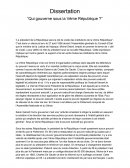 Dissertation "Qui Gouverne sous la 5ème République"