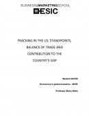 Fracking in the US: Standpoints, balance of trade and contribution to the country’s GDP