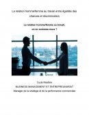 La relation homme/femme au travail entre égalités des chances et discrimination