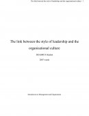 The link between the style of leadership and the organisational culture