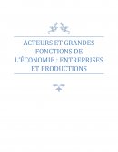Acteurs et grandes et grandes fonctions de l'économie- entreprises et productions
