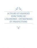 Acteurs et grandes et grandes fonctions de l'économie- entreprises et productions