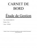 Carnet de bord d'étude de gestion