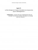 Le libre échange est-il toujours favorable à la croissance des pays en développement ?