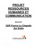 PROJET RESSOURCES HUMAINES ET COMMUNICATION Entreprise CER France