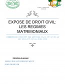 Dissertation régimes matrimoniaux