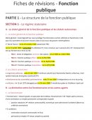 Fiches de révisions - droit de la fonction publique LICENCE AES